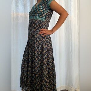 Frontier Heritage Beaded Midi Dress, Unique, trendy. Size M